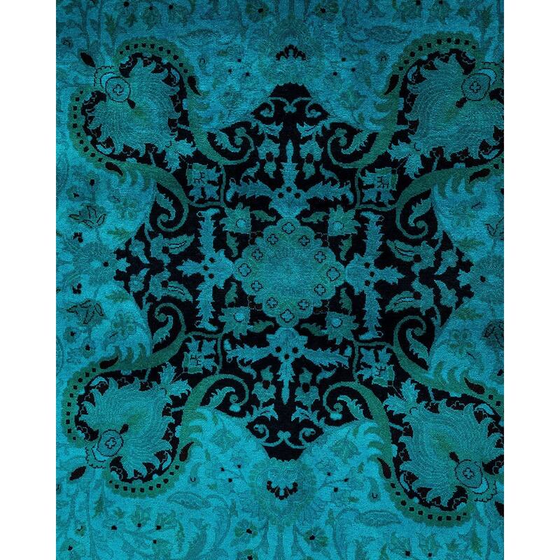 Overdyed, One-of-a-Kind Hand-Knotted Area Rug - Blue - 12' 1" x 17' 1"