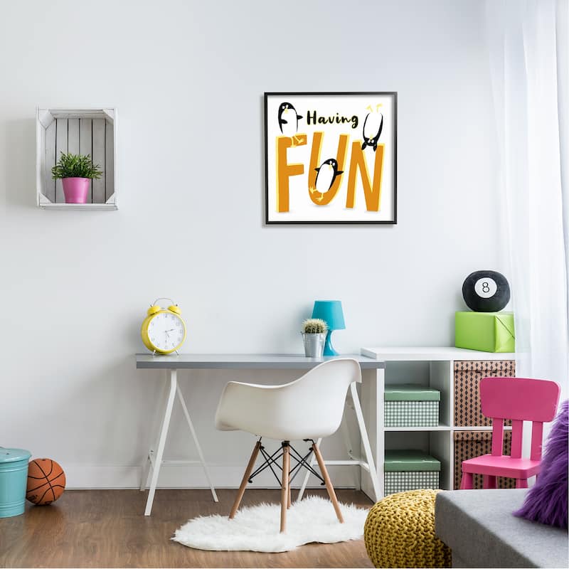 Stupell Having Fun Penguins Framed Giclee Art Design by Carla Daly