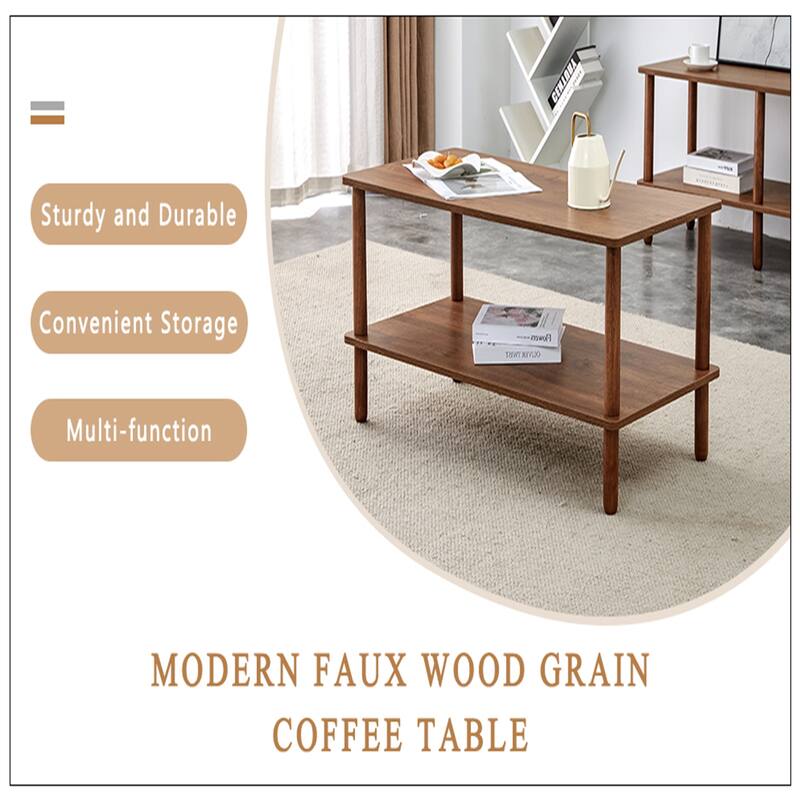 Modern 2-Tier Coffee Table for Living Room