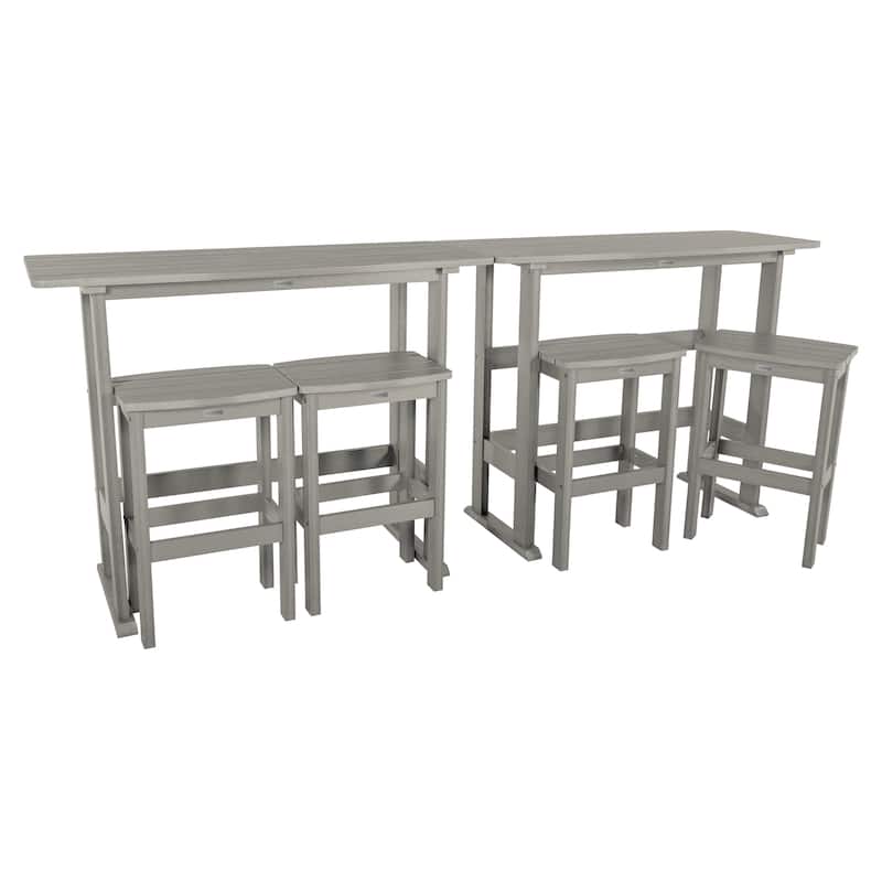Lehigh 6-Piece Outdoor Balcony Set - Bar-height - Harbor Gray