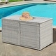 preview thumbnail 4 of 8, Gymax 88 Gallon Rattan Storage Box Outdoor Patio Container Seat w/ - See Details
