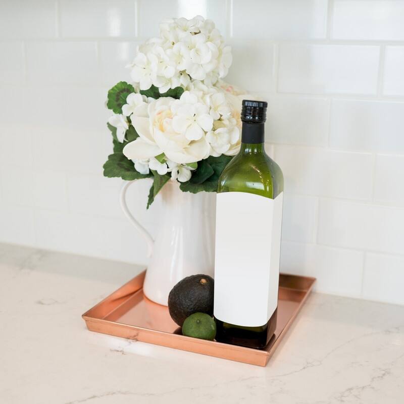 Achla Designs Decorative Square Stainless Steel Tray, Copper Plated Finish