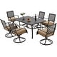 preview thumbnail 5 of 25, EROMMY 7 Pieces Patio Dining Set Metal Outdoor with Umbrella Hole and 6 chairs