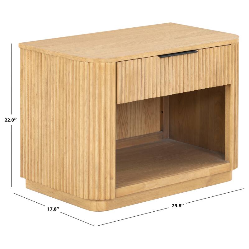 SAFAVIEH Couture Barrymore Reeded Wood 1-Drawer Nightstand