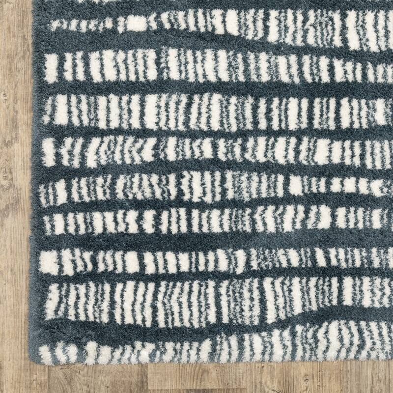 Style Haven Genoa Dashed Lines Dark Teal/ Ivory Area Rug