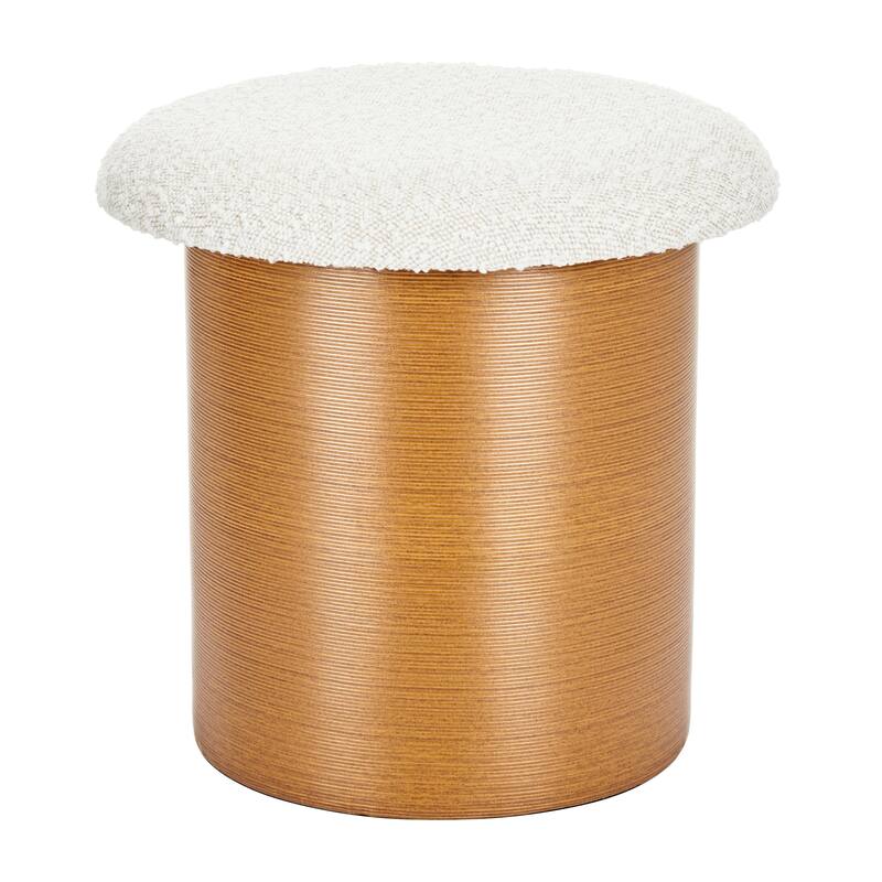Boucle Round Storage Ottoman Foot Stool Small Ottoman for Living Room