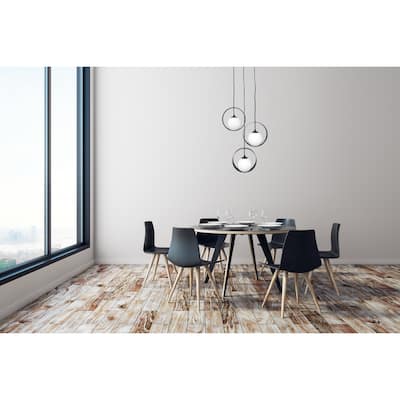 Eglo Camargo 3-Light Black Pendant with White Glass