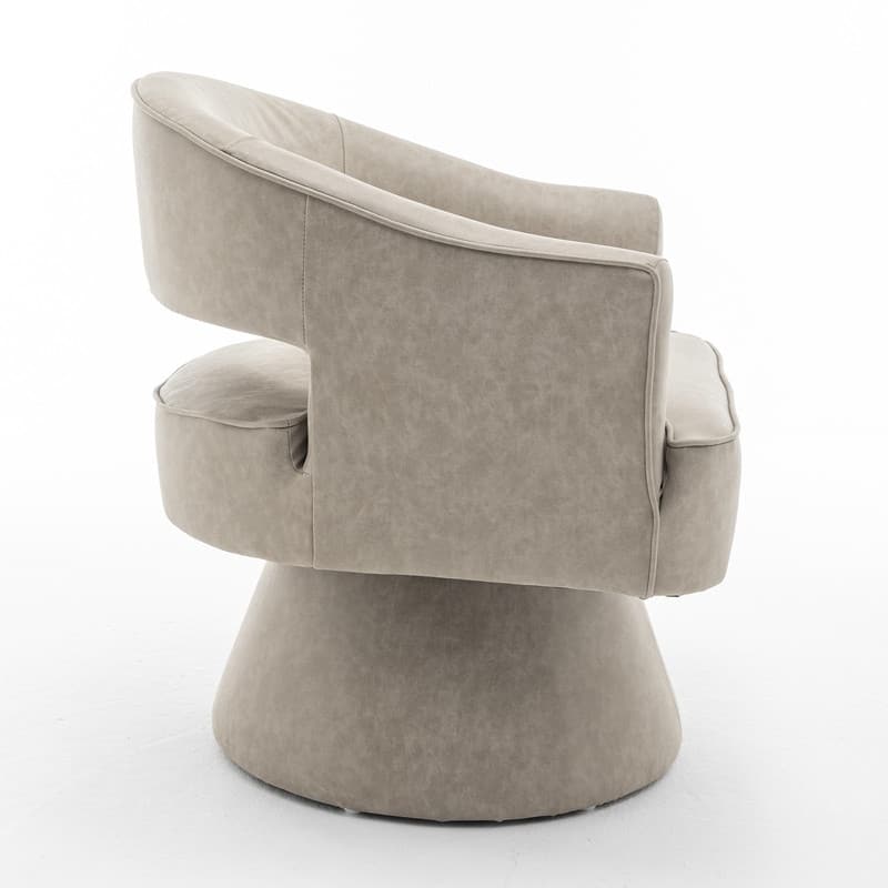 SEYNAR Modern PU Leather 360 Degree Swivel Accent Barrel Chair Set of 2