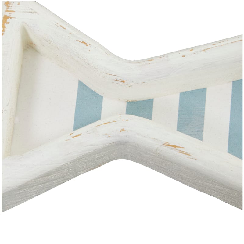 Wood Fish Tray - Set of 2 White - Roche River Decor - 7"W x 21"L x 1"H