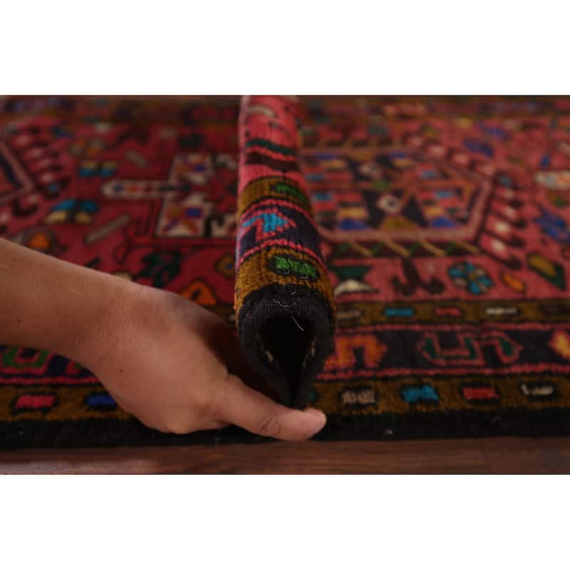 Tribal Gharajeh Persian Runner Rug Handmade Red Wool Carpet - 2'4"x 11'1"
