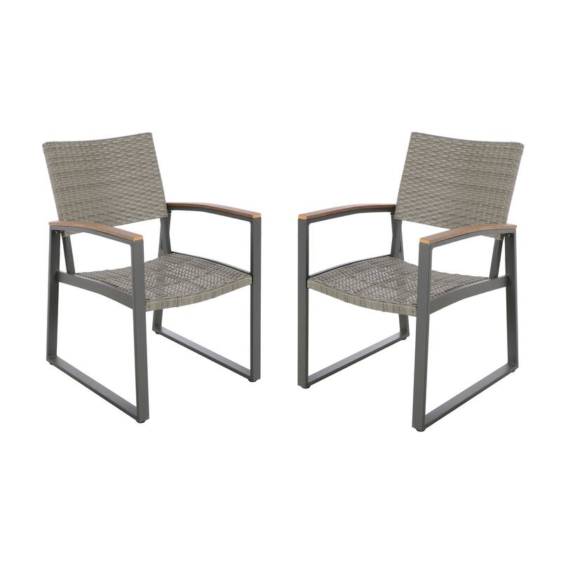Glasgow Outdoor Dining Chairs with Aluminum Frame (Set of 2) by Christopher Knight Home
