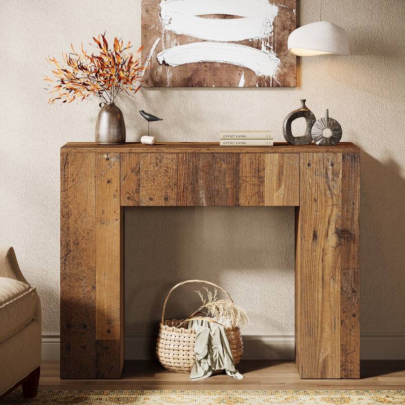 39.37" Console Table With Drawer for Entryway Hallway