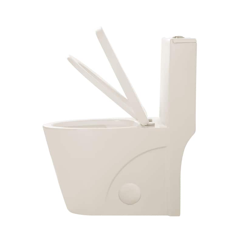 Fine Fixtures Dual-Flush Elongated One-Piece Toilet with High Efficiency Flush