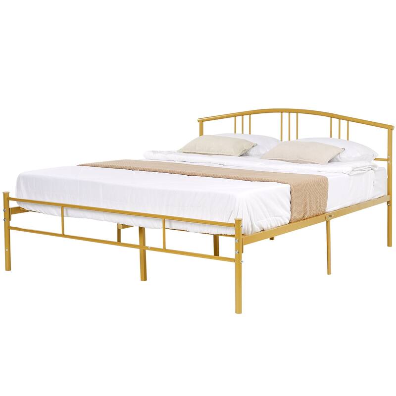 VECELO Bed Frame with Headboard & Metal Slat,Easy Set up- Twin/Full/QueenSize Bed