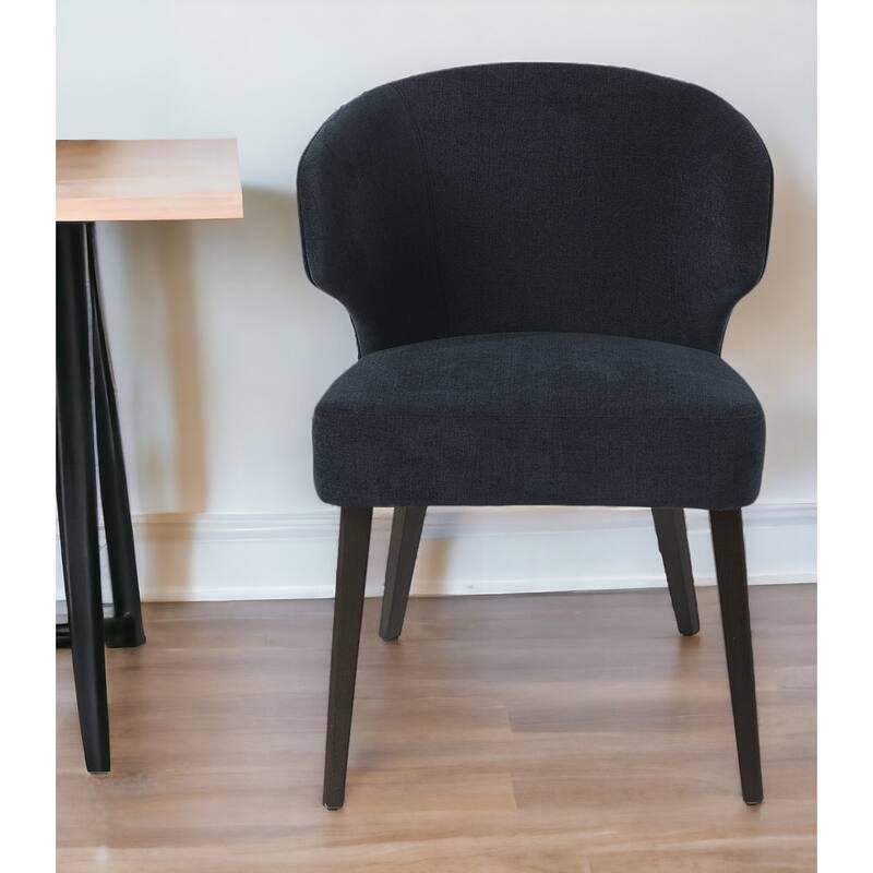 HomeRoots Ivory and Brown Mid Century Wingback Dining Chair - 25" W x 32" H x 22" D - Brown