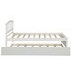 preview thumbnail 5 of 8, Wood Platform Bed with Trundle - Minimalistic, Stylish Frame in White Finish, White