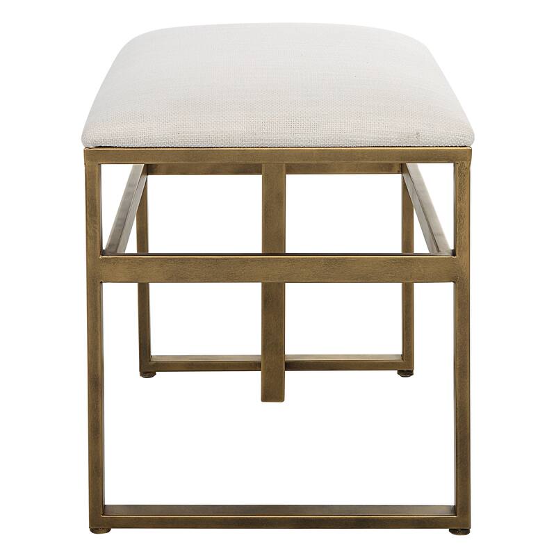 Modern Iron Bench - 15.75"D x 25.25"W x 19.25"H