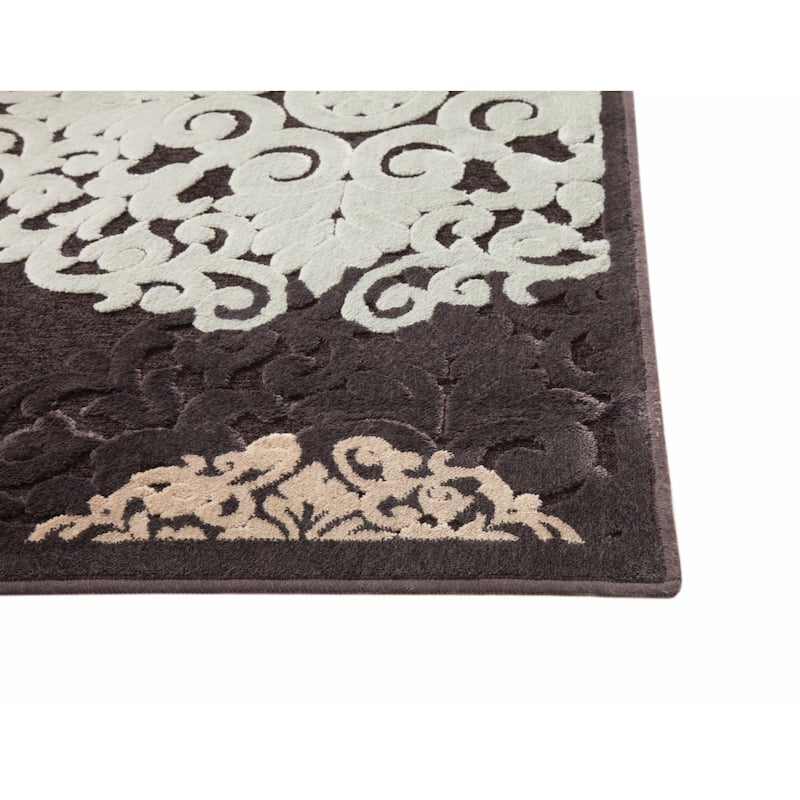 Charcoal/Ivory/Lt. Blue Area Rug 8x10 - 8' x 10'