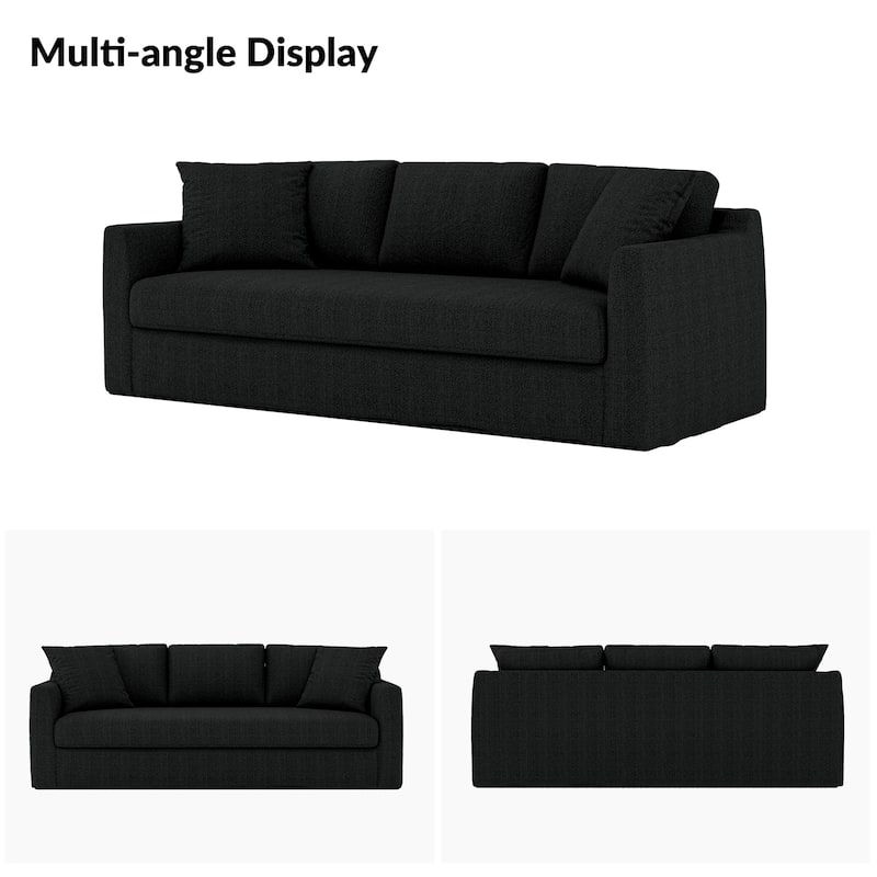 Riccardo 85" Modern Slipcovered Sofa with Square Flange Arm by HULALA HOME
