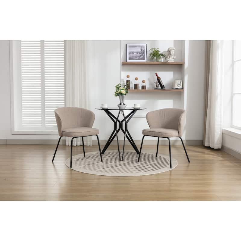 Dining Chairs With Black Metal Legs Set Of 2