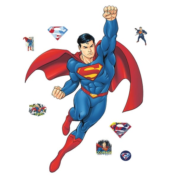 slide 2 of 5, RoomMates Superman Global Hero Peel and Stick Wall Decals