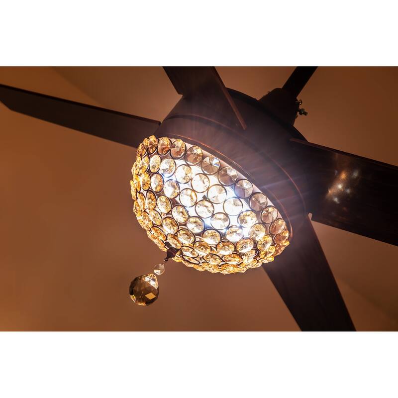 Belladepot 52" Modern Crystal Ceiling Fan with LED Light, Remote Control, Reversible
