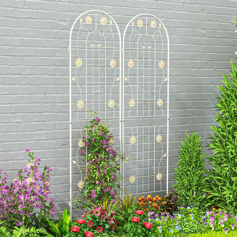 Costway 2 Pack Rustproof Metal Garden Trellis 71" x 20" Wire Lattice - See Details