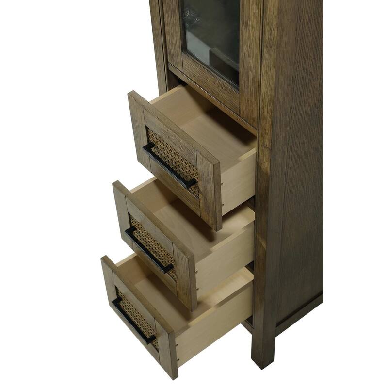 Winslow 16-28 Inch Bath Storage Glass Cabinet