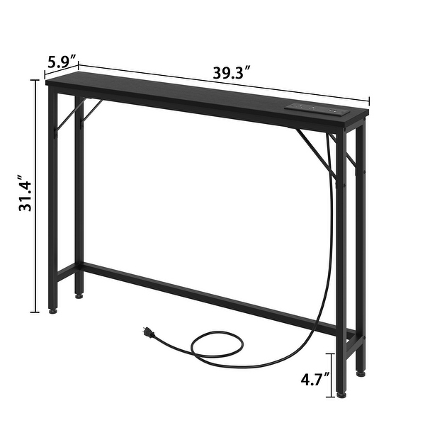 5.9 Narrow Sofa Table with Outlets Skinny Console Table with Storage On Sale Bed Bath Beyond 39982879