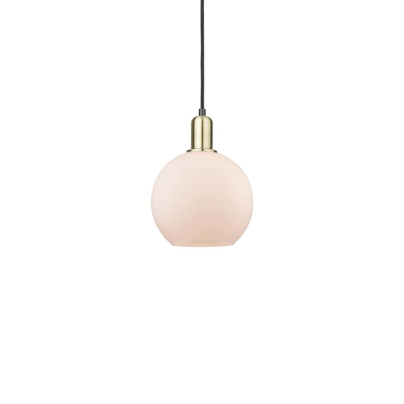 Innovations Lighting 716-1P-11-8 Athens Pendant Athens 8" Wide Mini - Black Antique Brass / Matte White