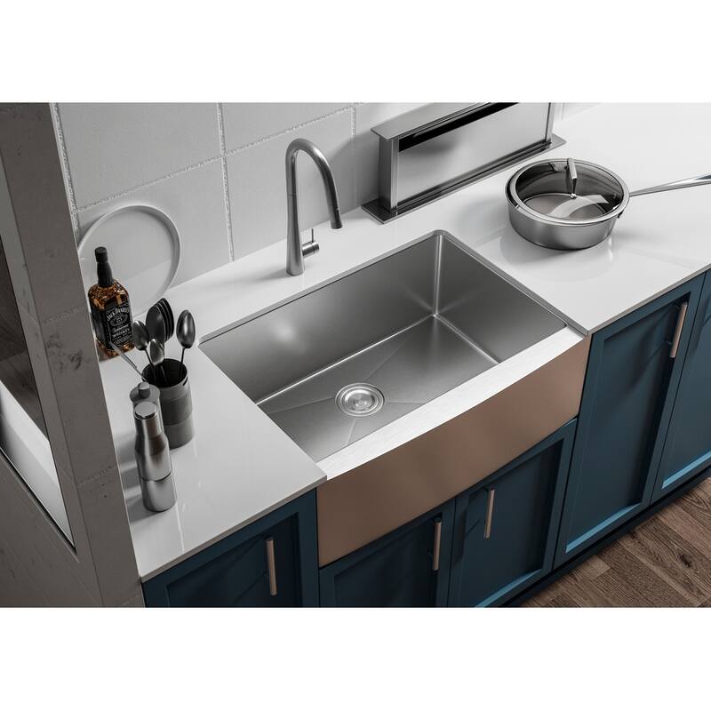 Indigo Home Stainless Steel farmhouse kitchen sink L27" x W22"