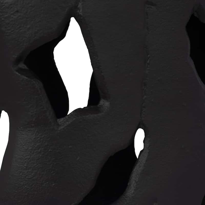 Black Abstract Torso Sculpture on Marble Base - Decorative Objects for Home Decor