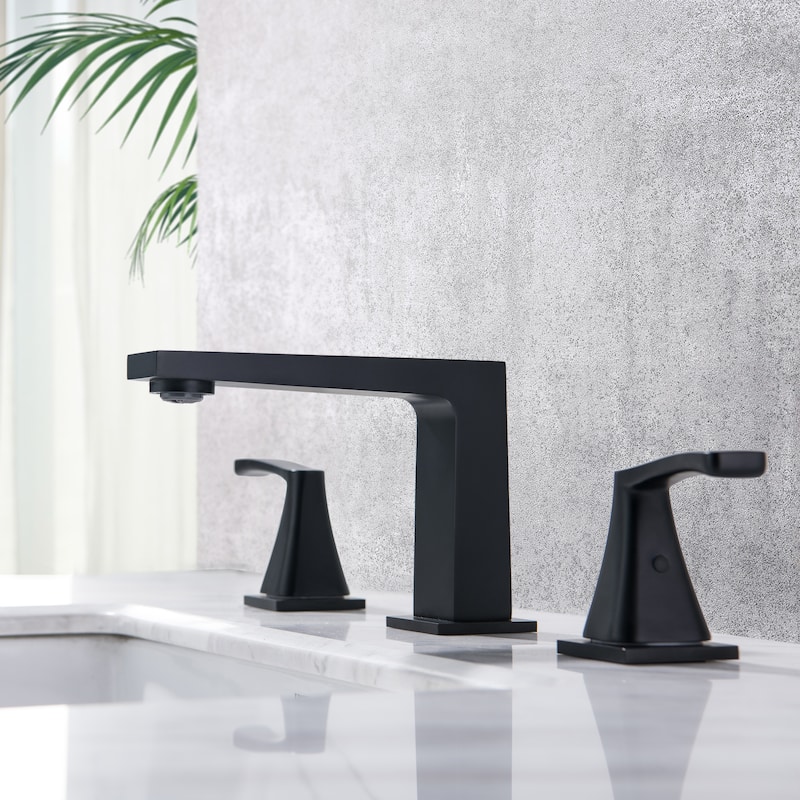 4.72"H Stainless Widespread 2-Handle Bathroom Sink Faucet