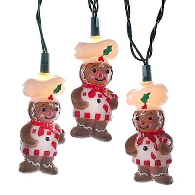 Kurt Adler UL 10-light Gingerbread Light Set - 11.5'
