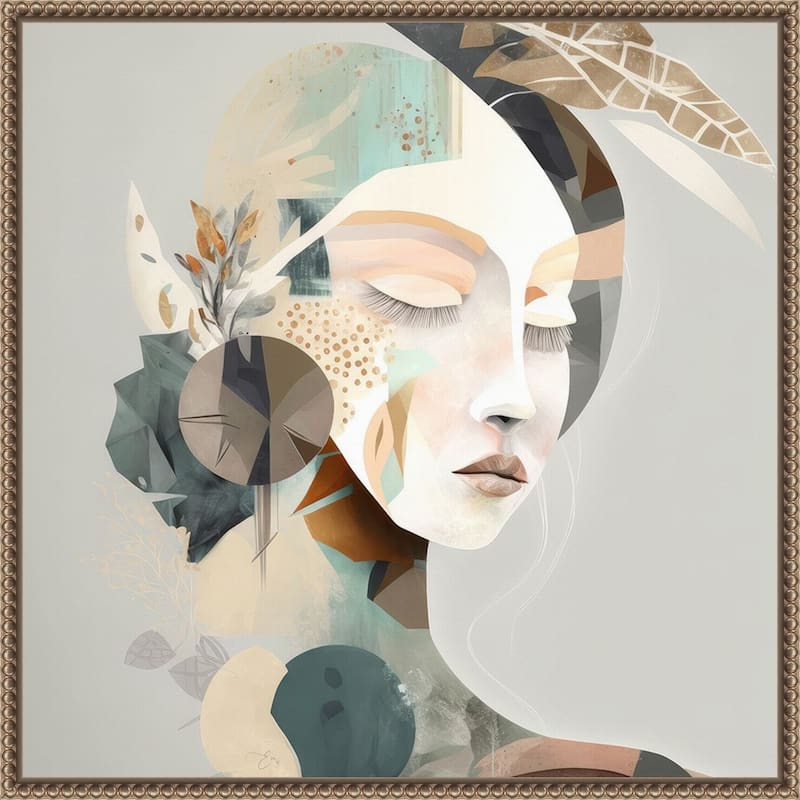 Piper by Bella Eve Framed Canvas Wall Art Print - Sylvie Beaded Gold