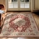 preview thumbnail 13 of 14, Well Woven Apollo Summit Medallion Orinetal Low Pile Easy Clean Rug 3'11" x 5'3" - Red Beige