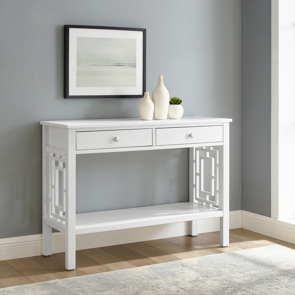 Wales Geometric Two-Drawer Console Table. Opens flyout.