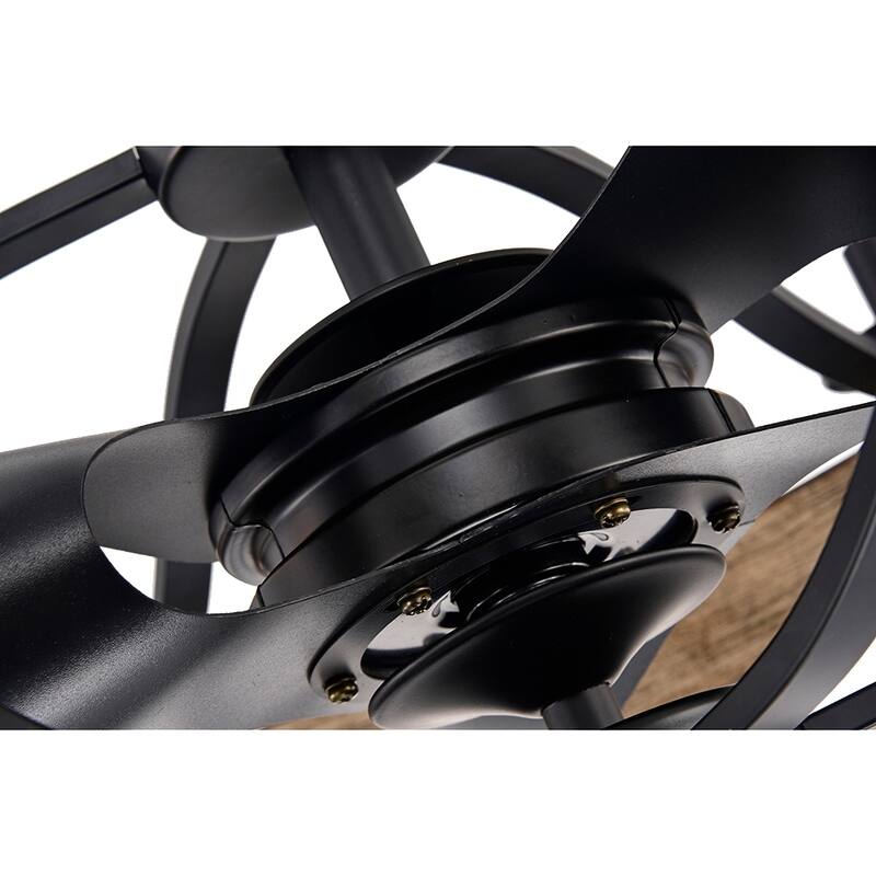 Maysen 32-Inch 3-blade Wood Grain and Metal 6-light Lighted Ceiling Fan