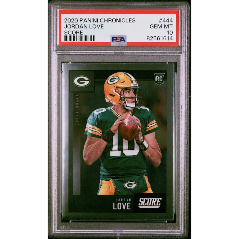 Jordan Love 2020 Panini Chronicles Score Football Rookie Card #444 Graded PSA 10 - 8'6" x 11'6"