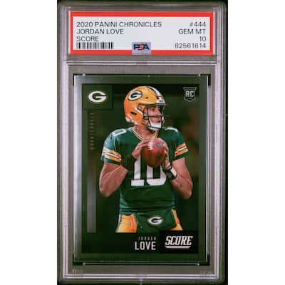 Jordan Love 2020 Panini Chronicles Score Football Rookie Card #444 Graded PSA 10 - 8'6" x 11'6"