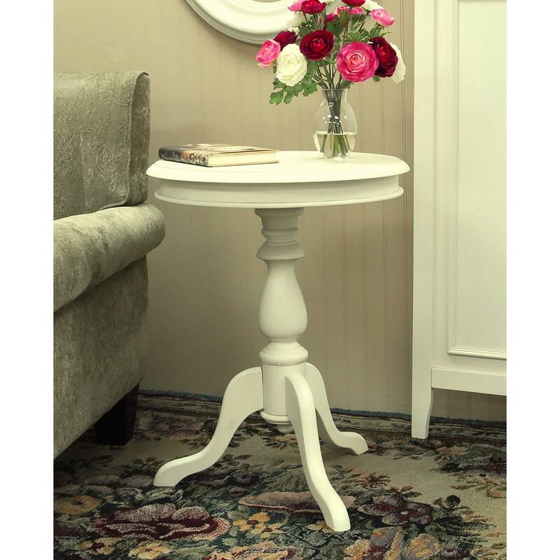 Carolina Living Gilda Side Table - Antique Ivory - Antique Ivory - Wood