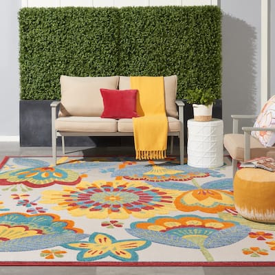 Nourison Aloha Scandinavian Floral Indoor/Outdoor Area Rug