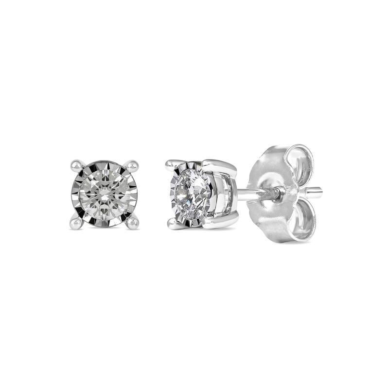 1/20ct - 3/4ct TDW Diamond Stud Earrings in Silver for Women