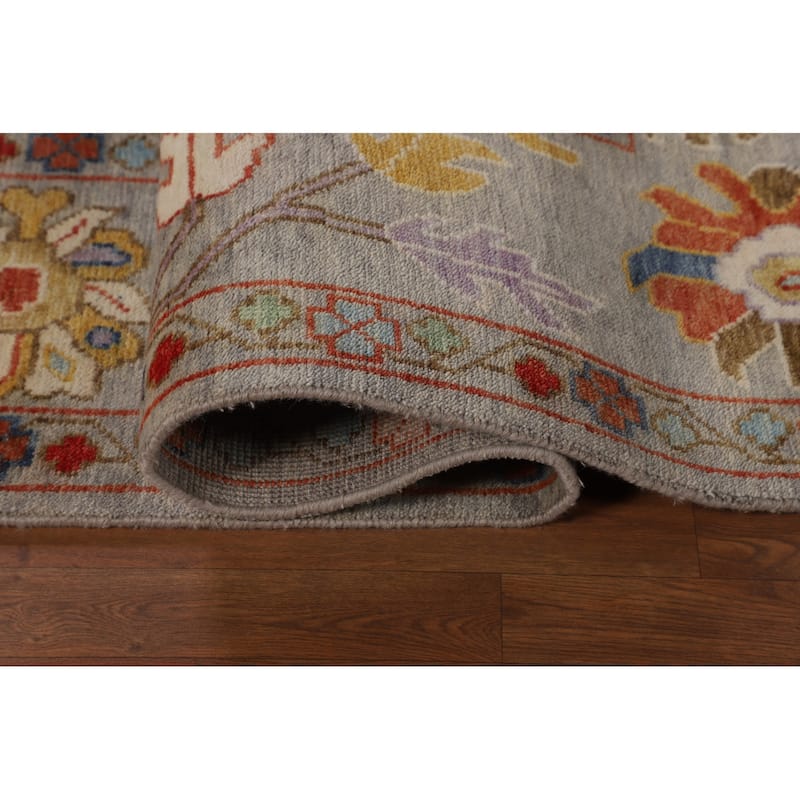 Floral Oushak Oriental Area Rug Handmade Transitional Wool Carpet - 8'9"x 11'9"