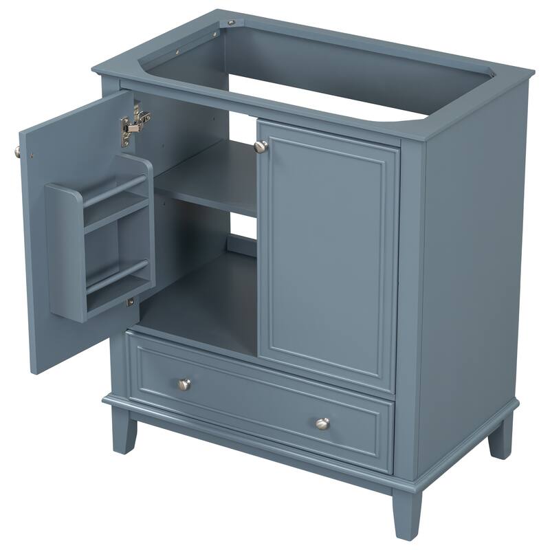 30" Bathroom Vanity without Sink, Base Only,Multi-functional Bathroom Cabinet with Doors and Drawer,Solid Frame and MDF Board