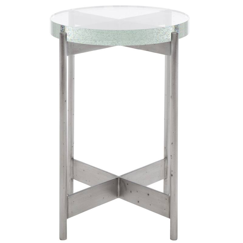 SAFAVIEH Couture Adriella Round Bubble Glass Table - 17"W x 17"D x 22"H