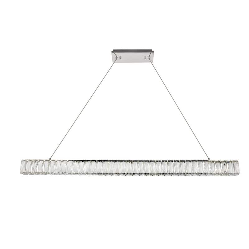 Monroe Collection Chandelier L47.6" D1.6" H3" Chrome Finish - N/A