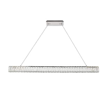 Monroe Collection Chandelier L47.6" D1.6" H3" Chrome Finish