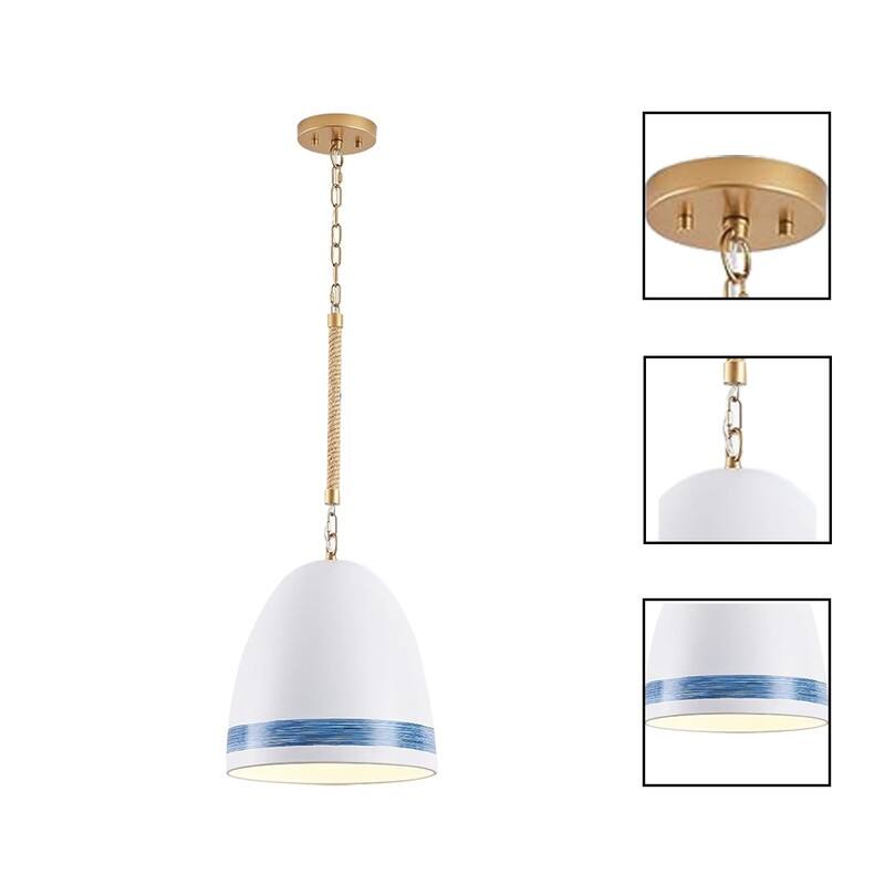 10 IN hanging light white gold rope island lights metal pendant light