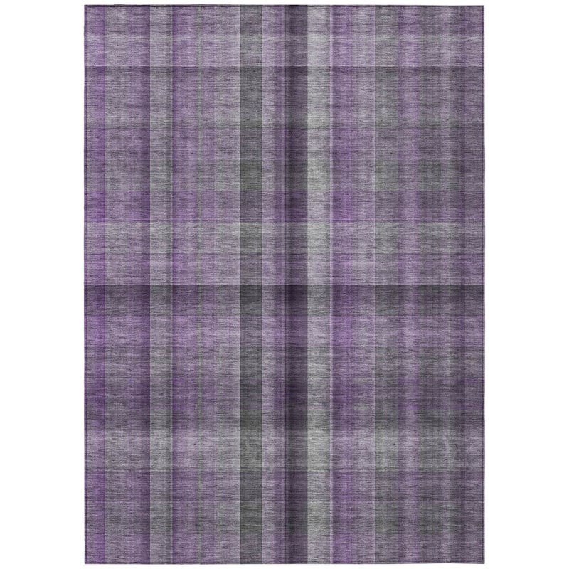 Rafi Plaid Weather Resistant Timeless Fusion Outdoor Rug
